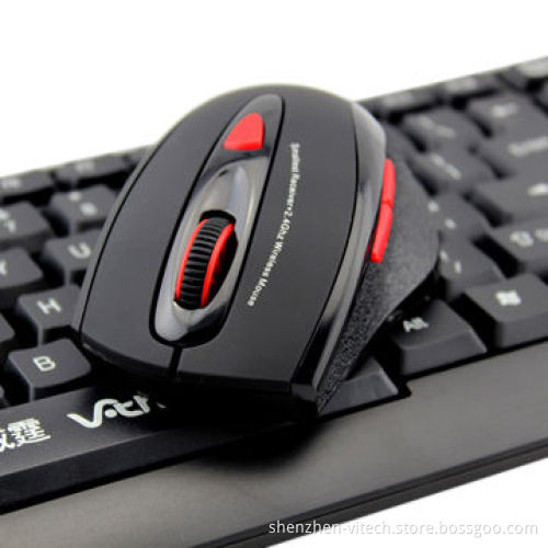Wireless keyboard and mouse combo, mini receiver, 10 m work distance